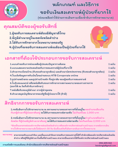 ประชาสัมพันธ์ขอรับเงินสงเคราะห์ค่าเดินทาง